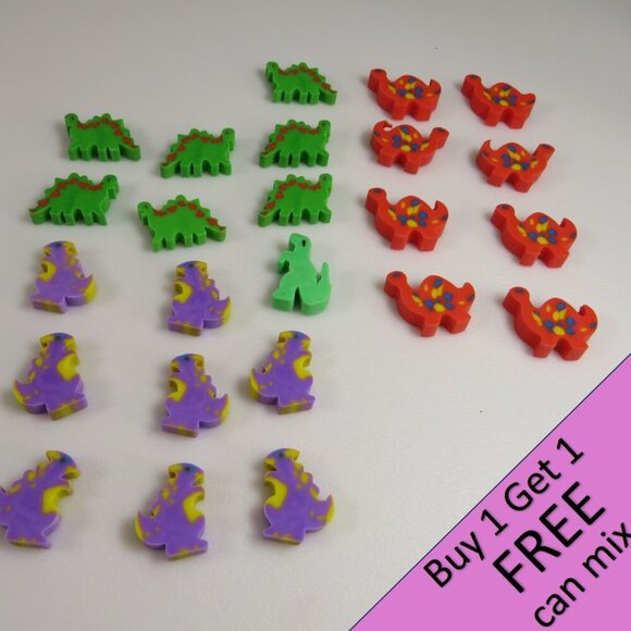 Easter Egg Filler: Small Dinosaur Erasers (24 items) Dinosaurs (they stand up) - Picture 1 of 9